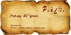 Patay Ágnes névjegykártya